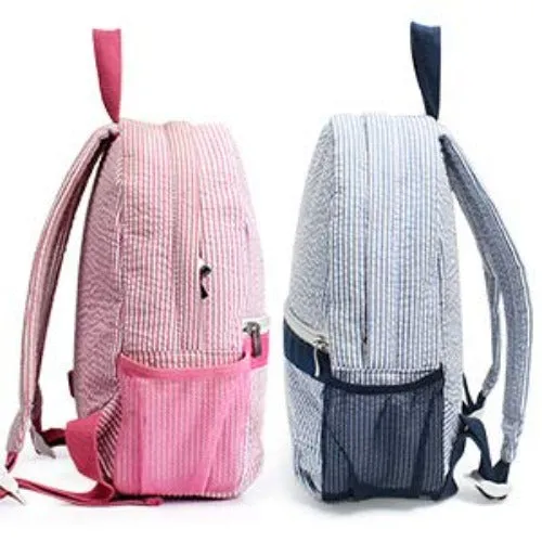 Seersucker Backpack Personalized Small