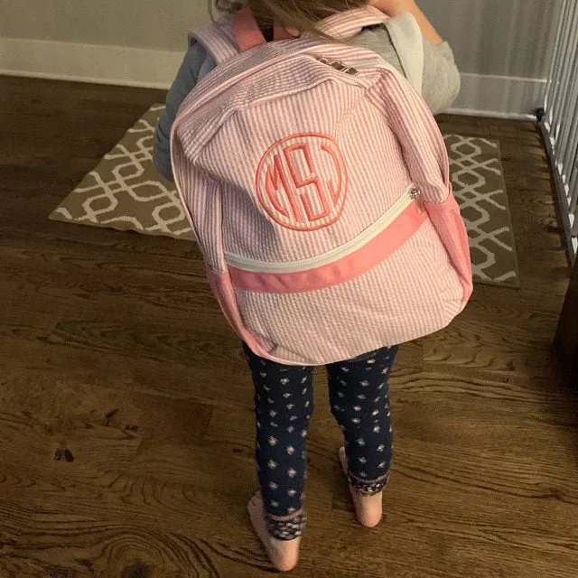 Seersucker Backpack Personalized Small