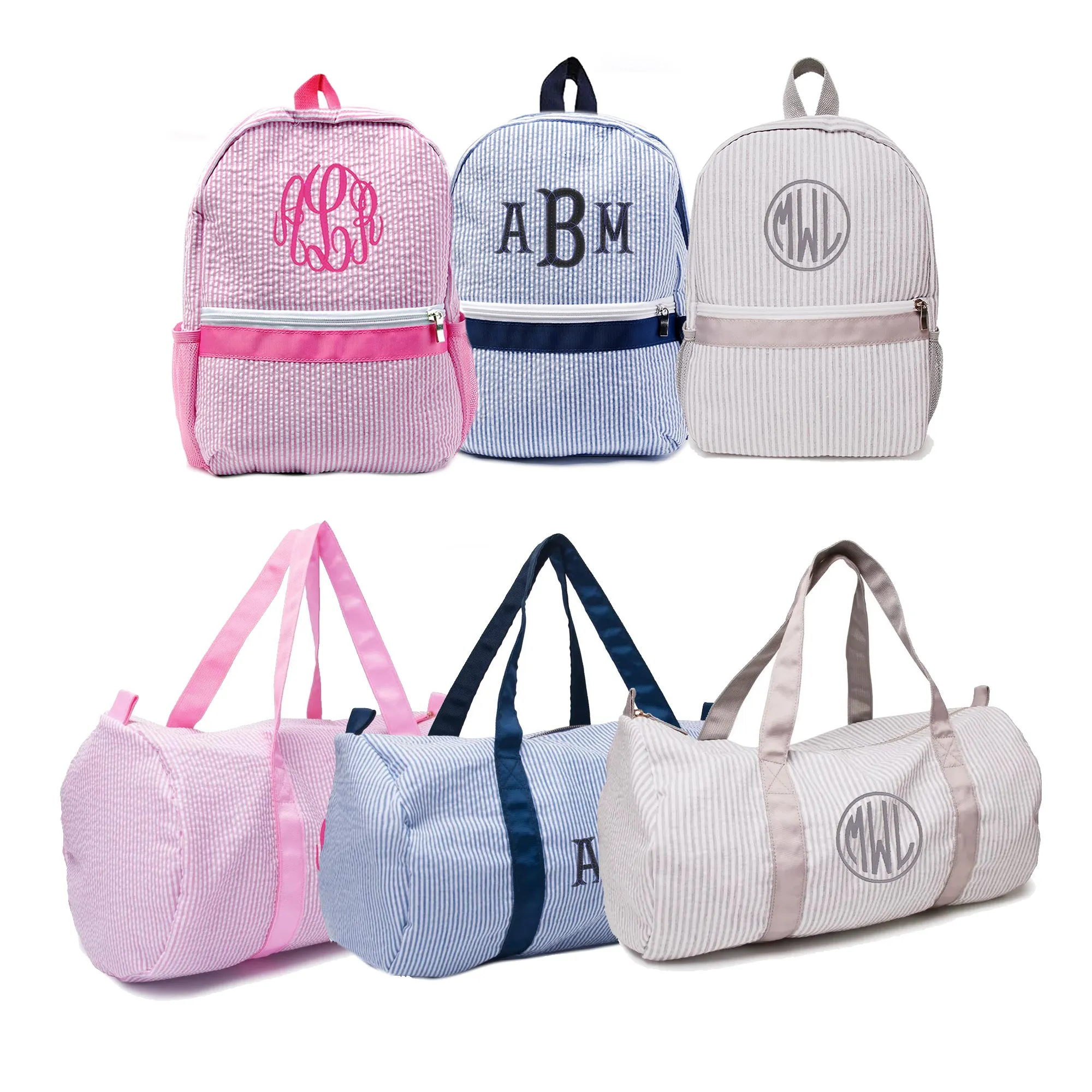 Seersucker Backpack Personalized Small
