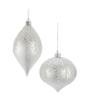 Silver and White Ornament