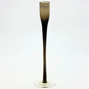 Smoked Glass Flute Candle Holder