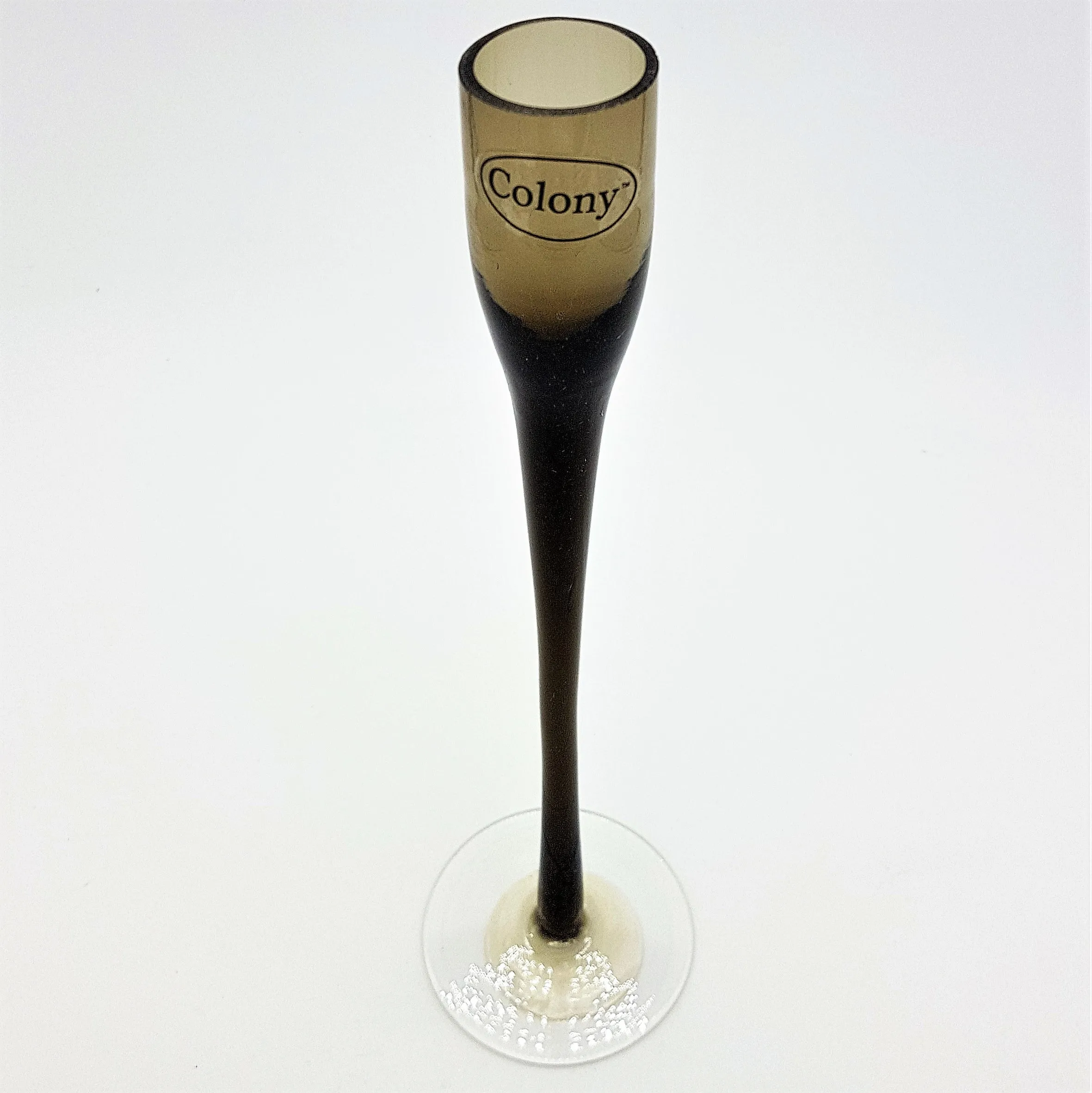 Smoked Glass Flute Candle Holder