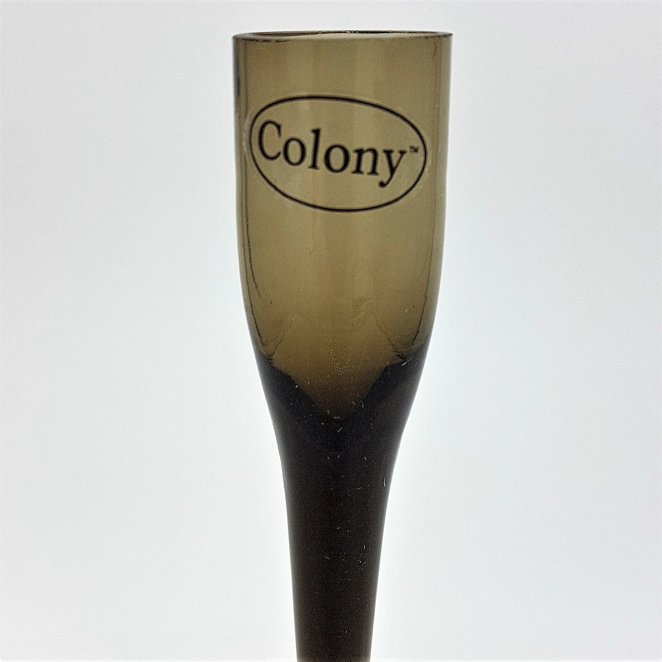 Smoked Glass Flute Candle Holder