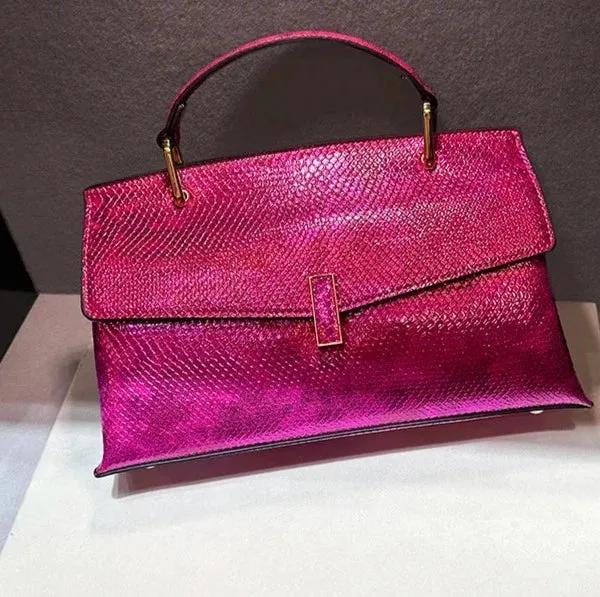 Snakeskin Leather Handbag