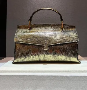 Snakeskin Leather Handbag