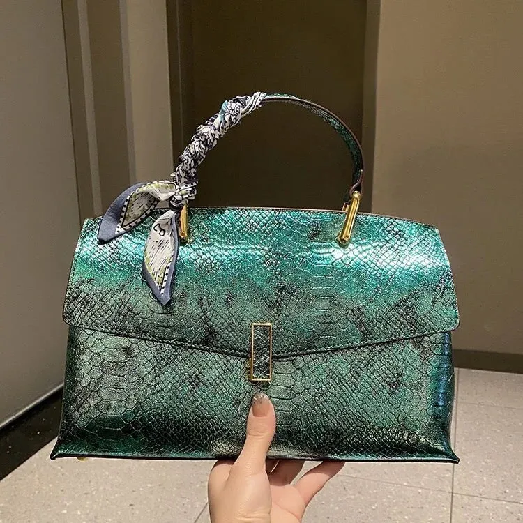 Snakeskin Leather Handbag