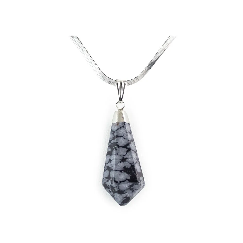 Snowflake Obsidian Pendant