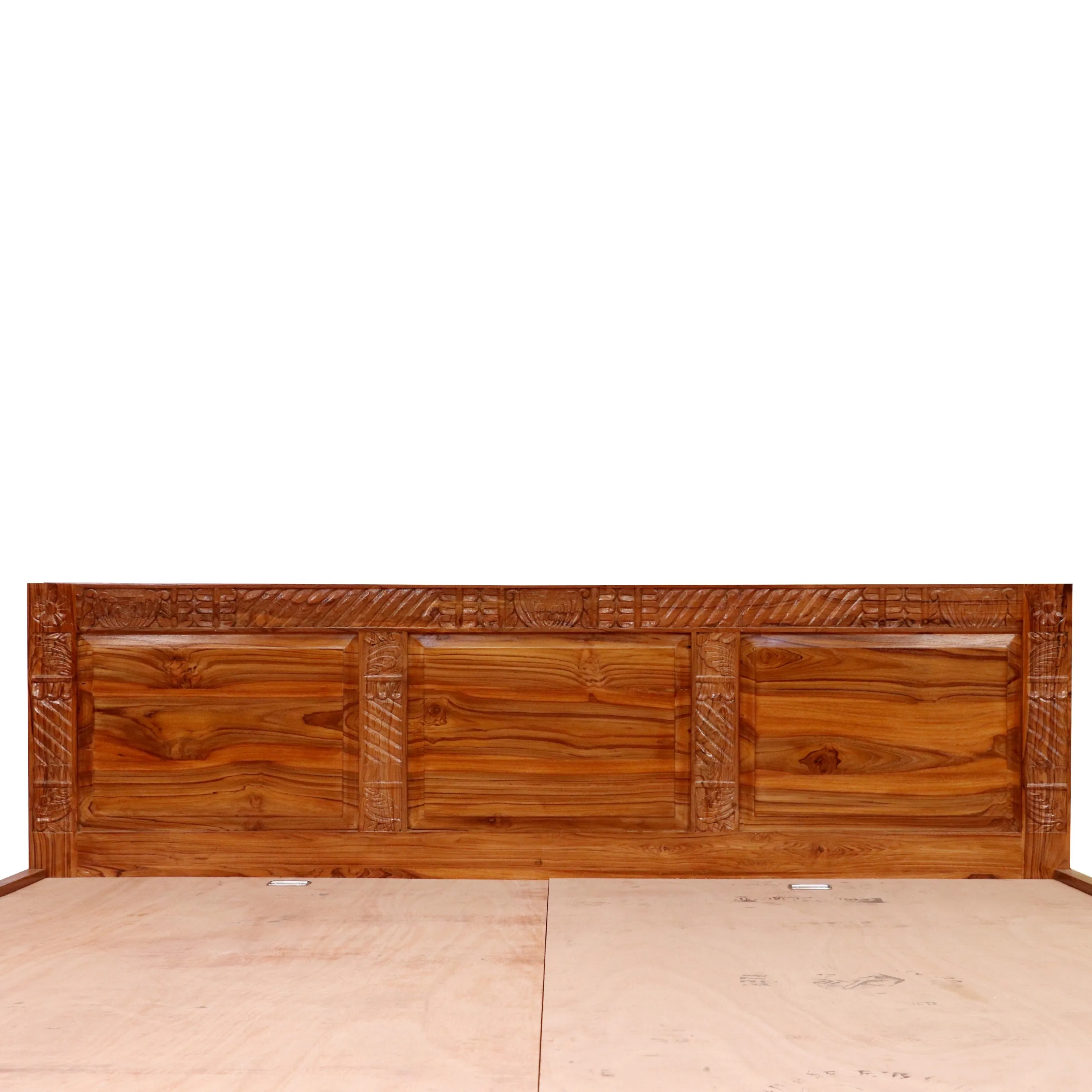 Solid wood carved Folk Concept compact Bed