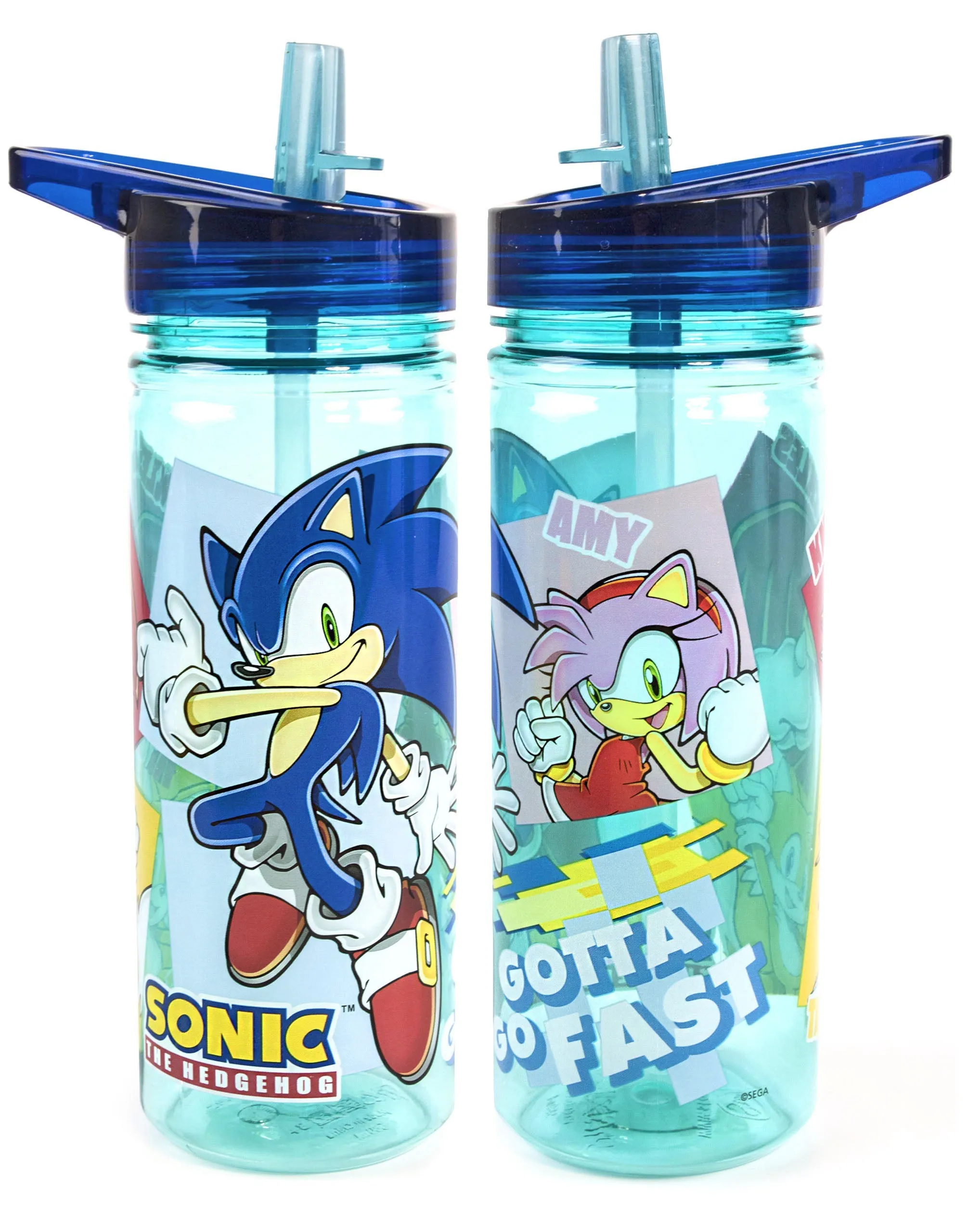 Sonic the Hedgehog Sonic , Tails & Knuckles Placement Print Girls Blue Lunch Bag Bottle and Snack Pot