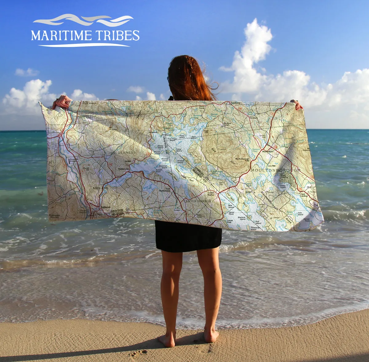 Squam Lake, NH Topo Map Quick Dry Towel