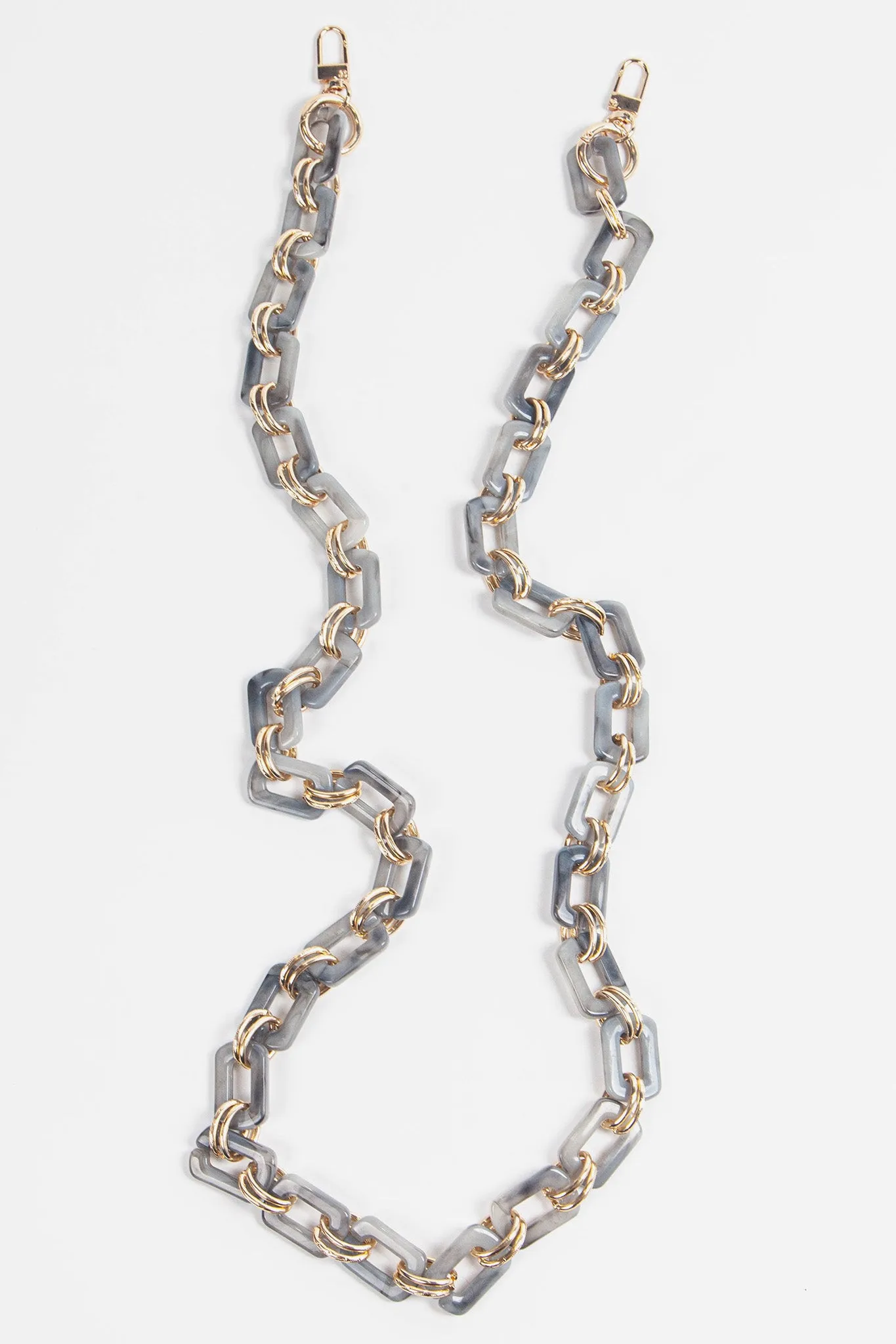 Square Link Acrylic Bag Strap Grey