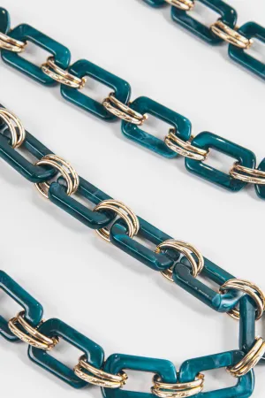 Square Link Acrylic Bag Strap Teal