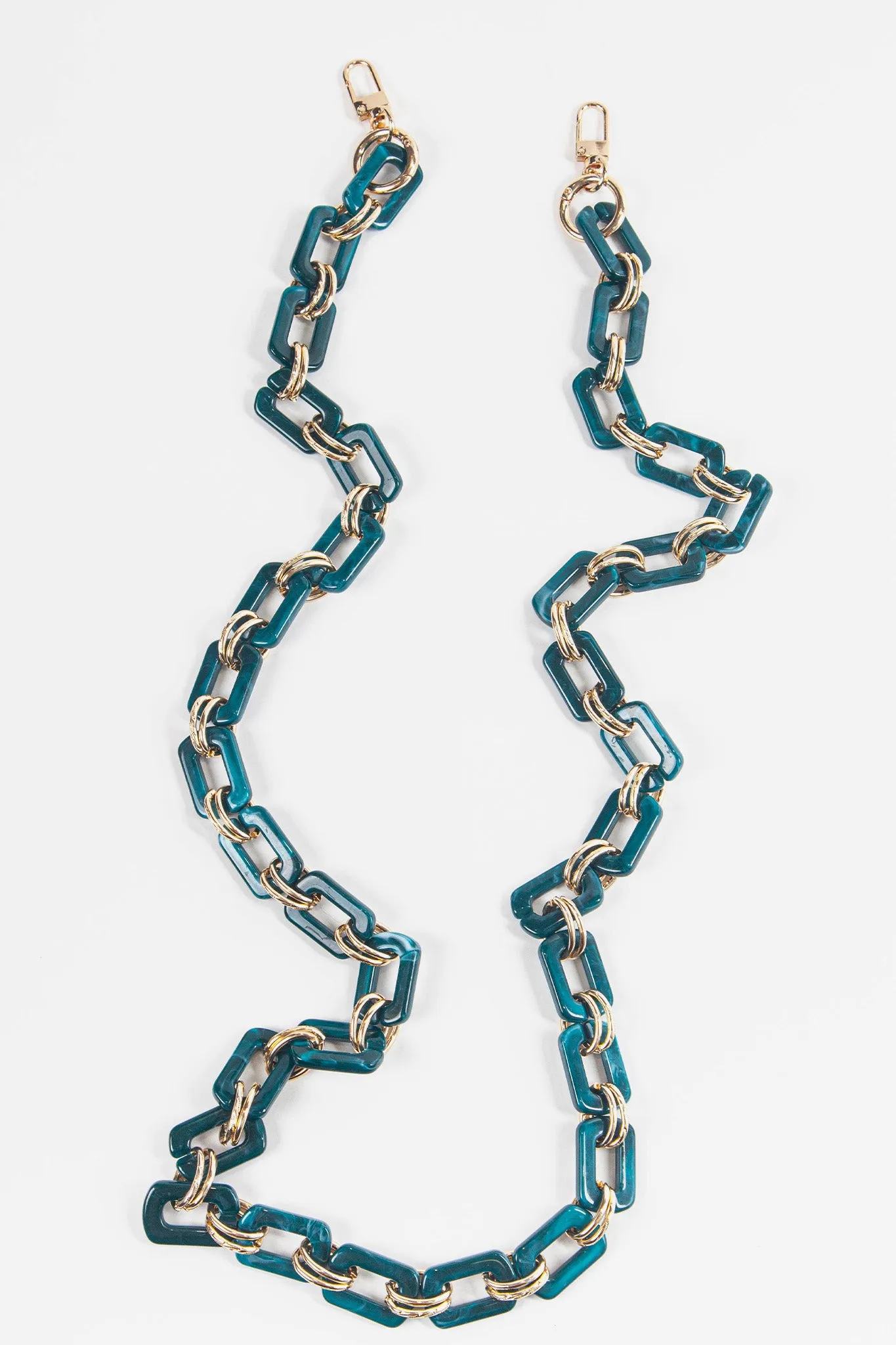 Square Link Acrylic Bag Strap Teal