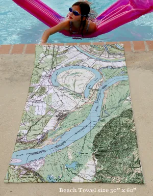 St. Joseph, LA vintage Topo Map Quick Dry Towel