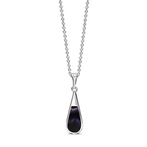 Sterling Silver Blue John Medium Teardrop Pendant