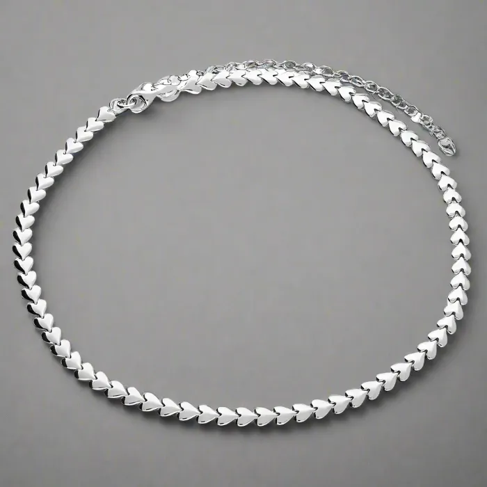 Sterling Silver Endless Hearts Necklace
