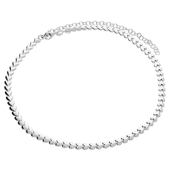 Sterling Silver Endless Hearts Necklace