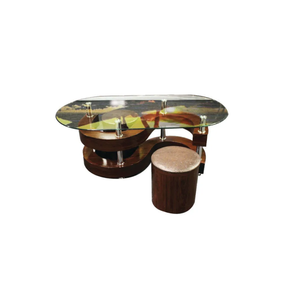 Steven S-Shape Coffee Table 2 Stools