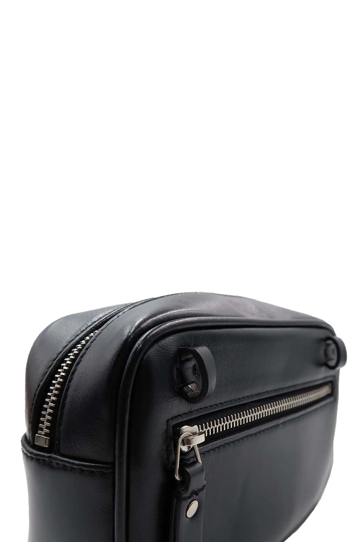 Studded Chevron Quilted Lou Belt Bag Black