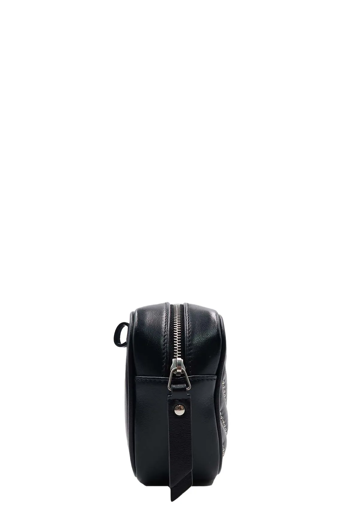 Studded Chevron Quilted Lou Belt Bag Black