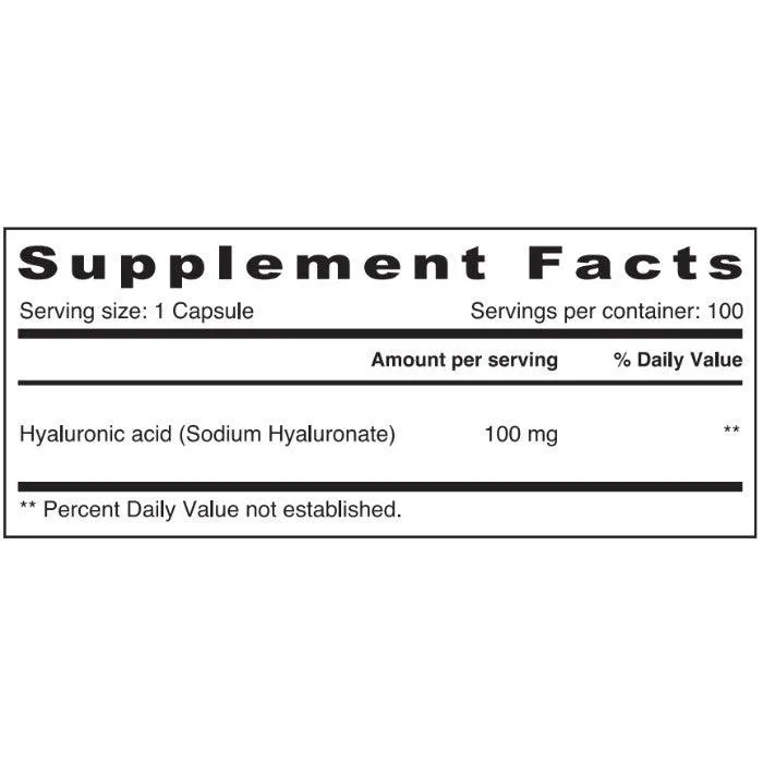 Sunshine Nutrition Hyaluronic Acid 100 mg Capsules 100's