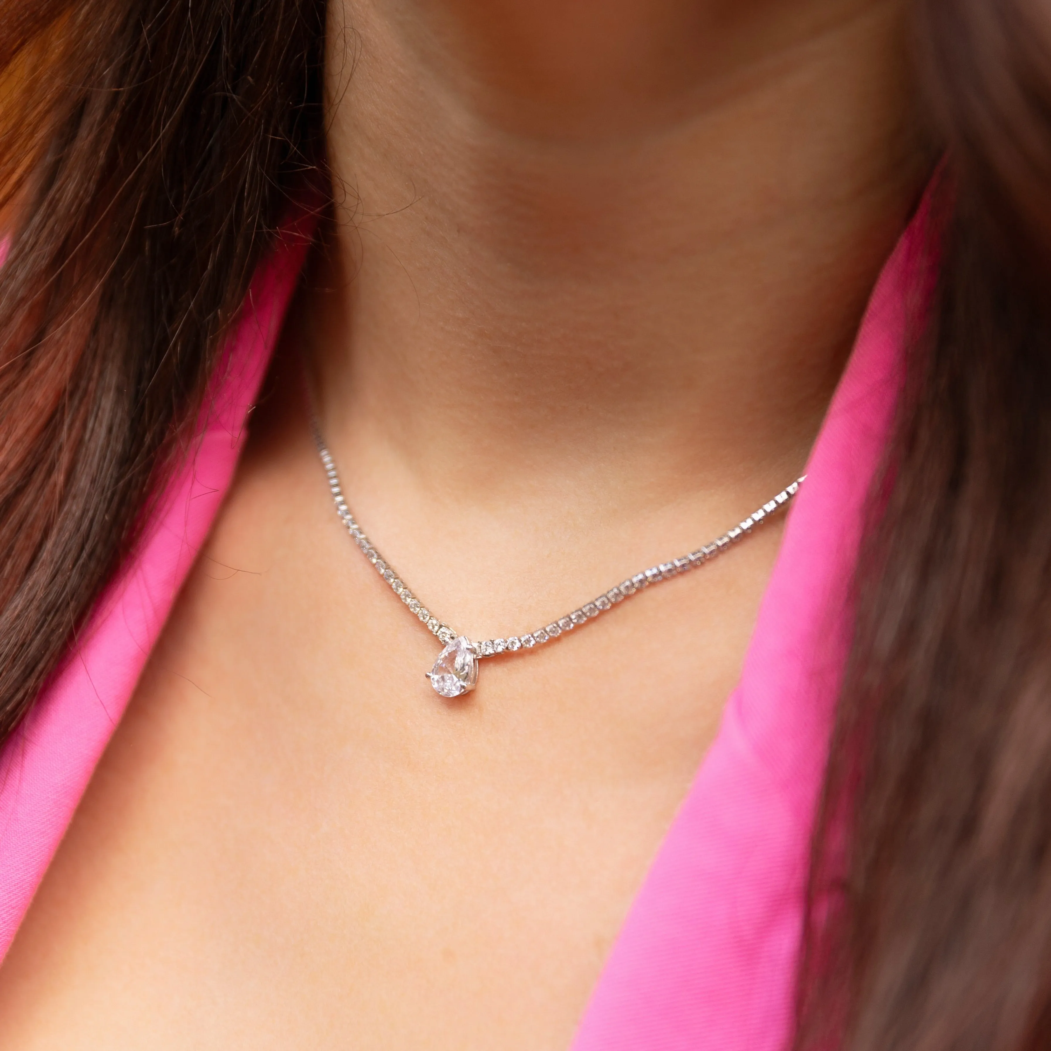 Teardrop Tennis Necklace