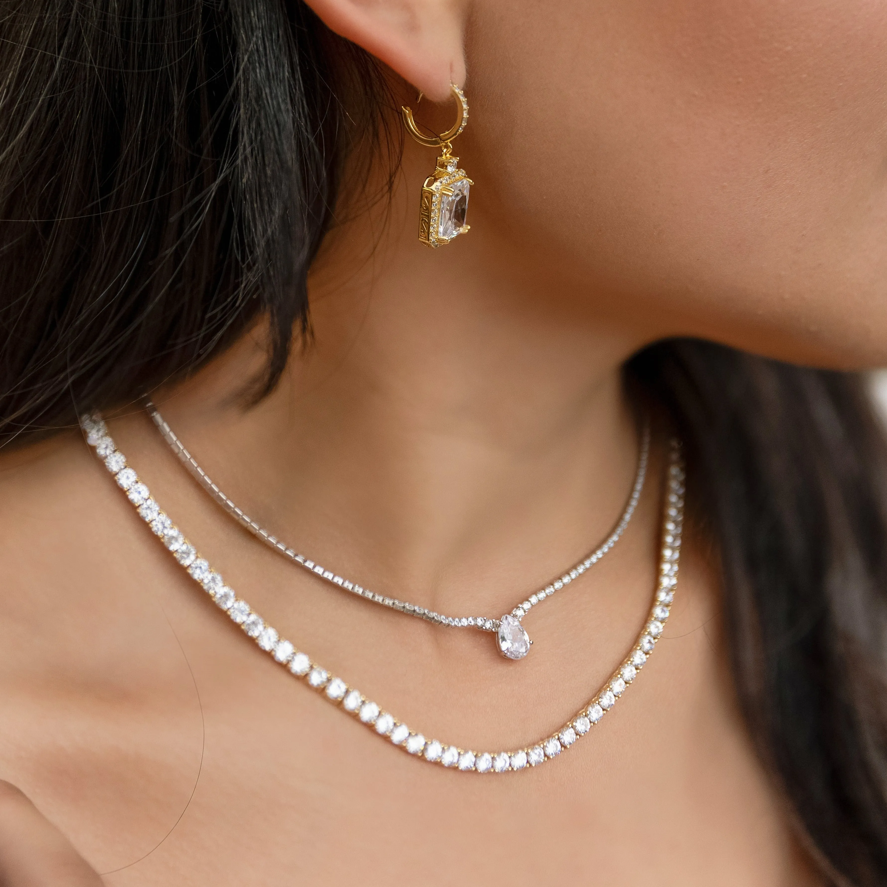 Teardrop Tennis Necklace