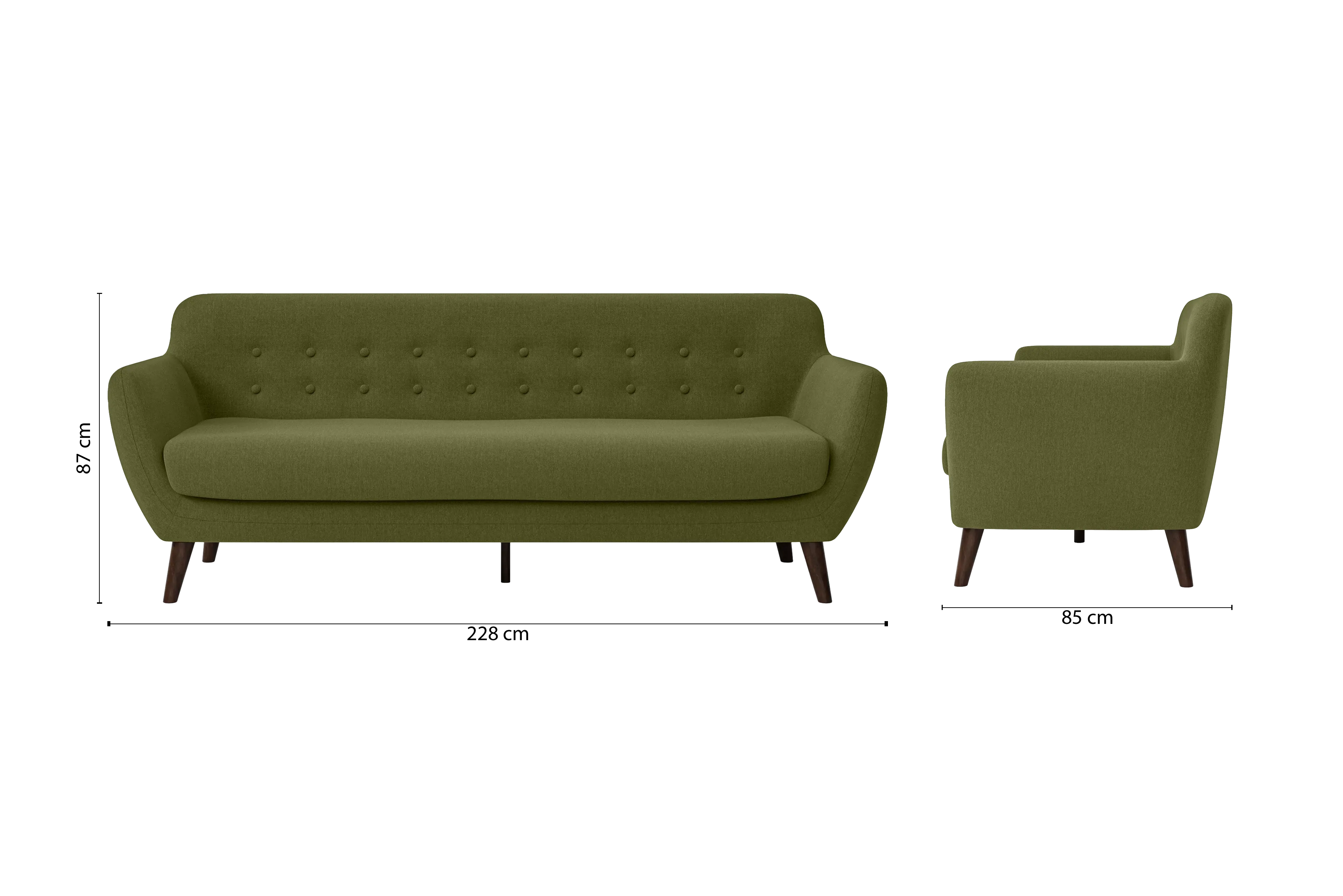 Terni 4 Seater Sofa Olive Linen Fabric