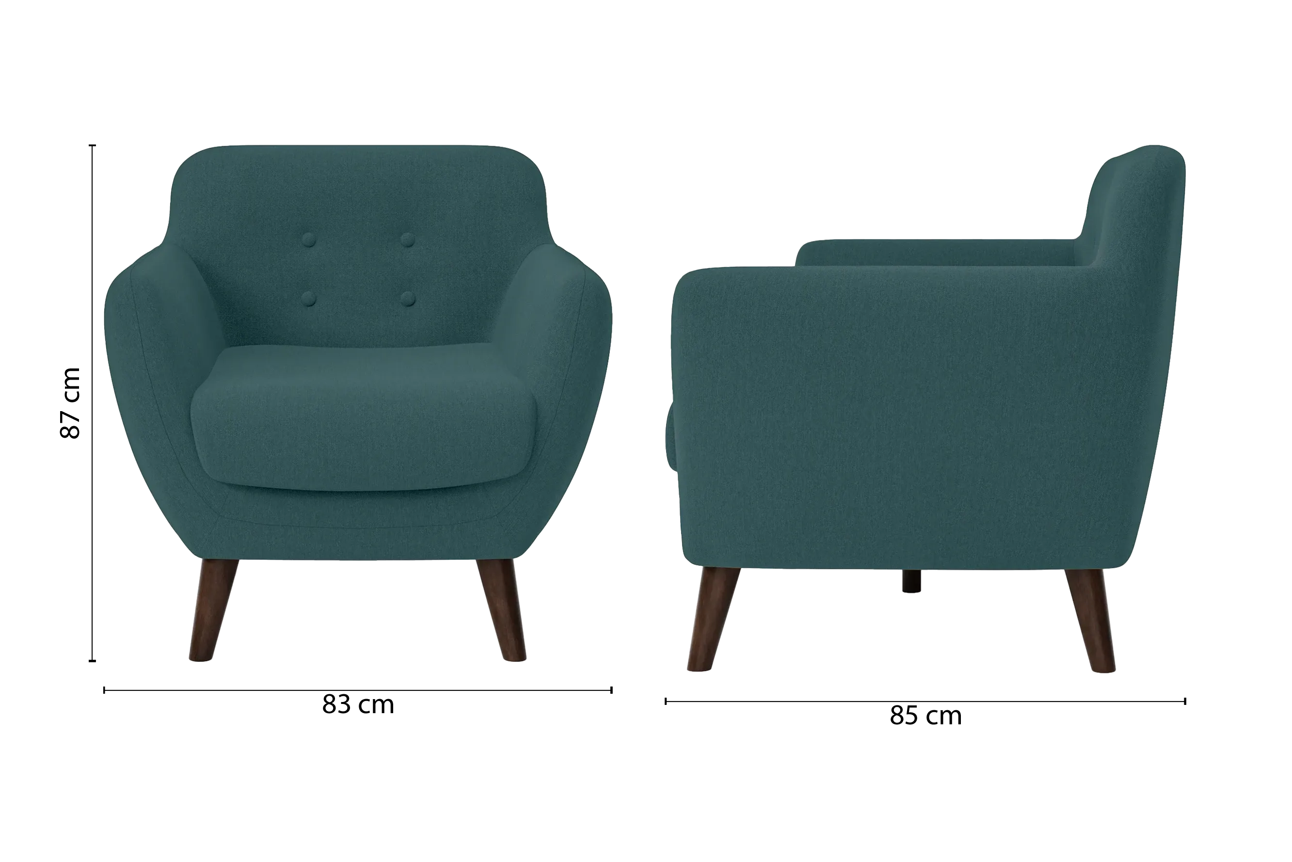Terni Armchair Teal Linen Fabric
