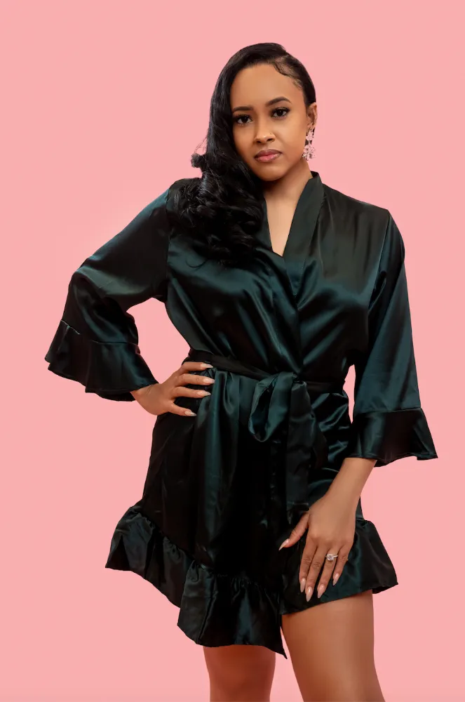 The Ruffle Bridal Party Robe (Emerald)