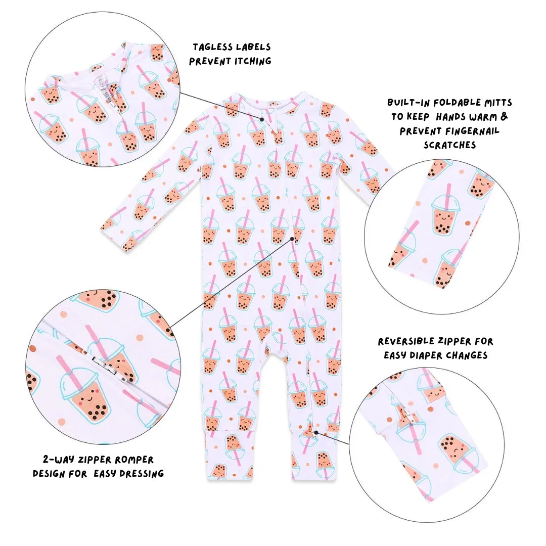 THE WEE BEAN | Kidswear | Bamboo Convertible Zip Romper - Boba