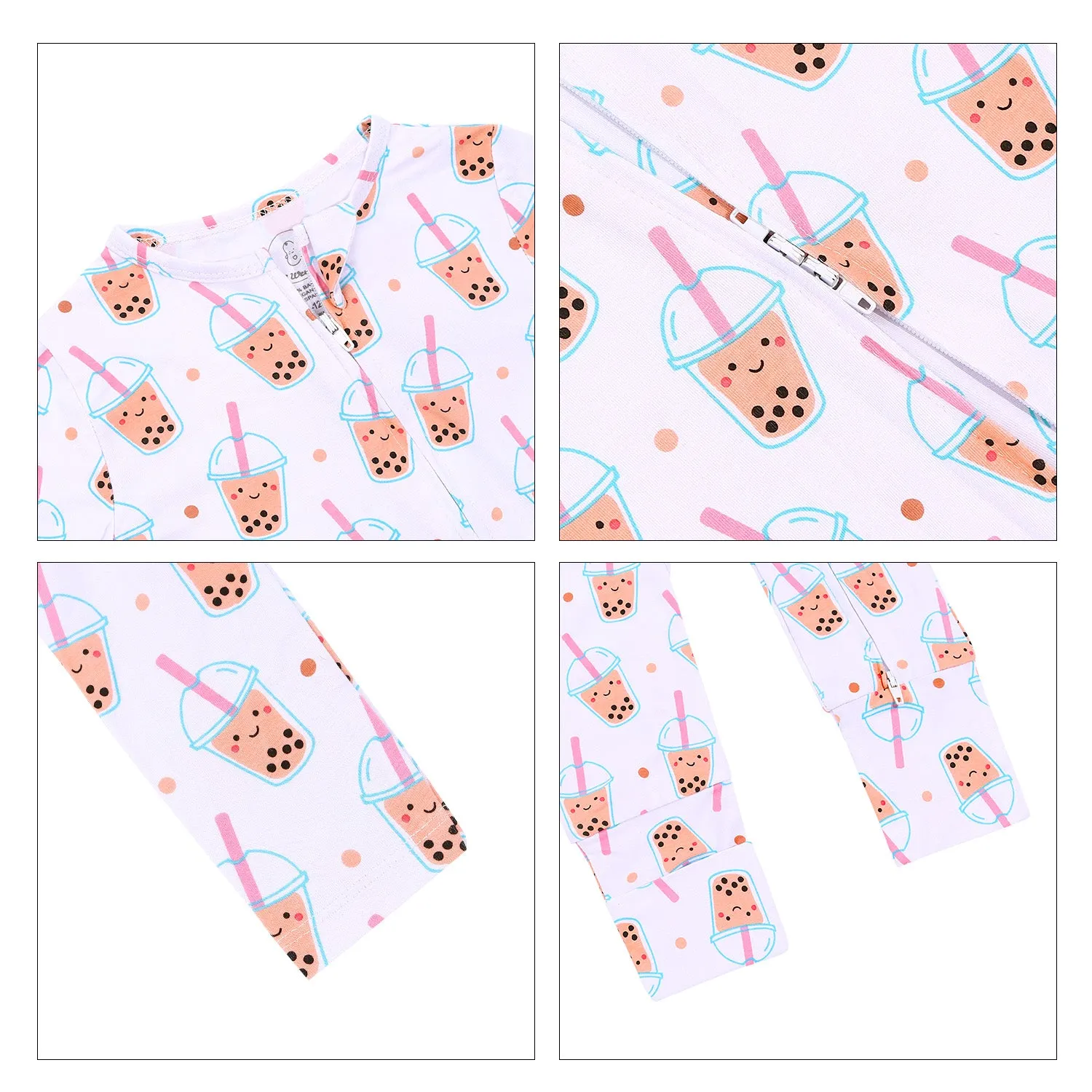 THE WEE BEAN | Kidswear | Bamboo Convertible Zip Romper - Boba