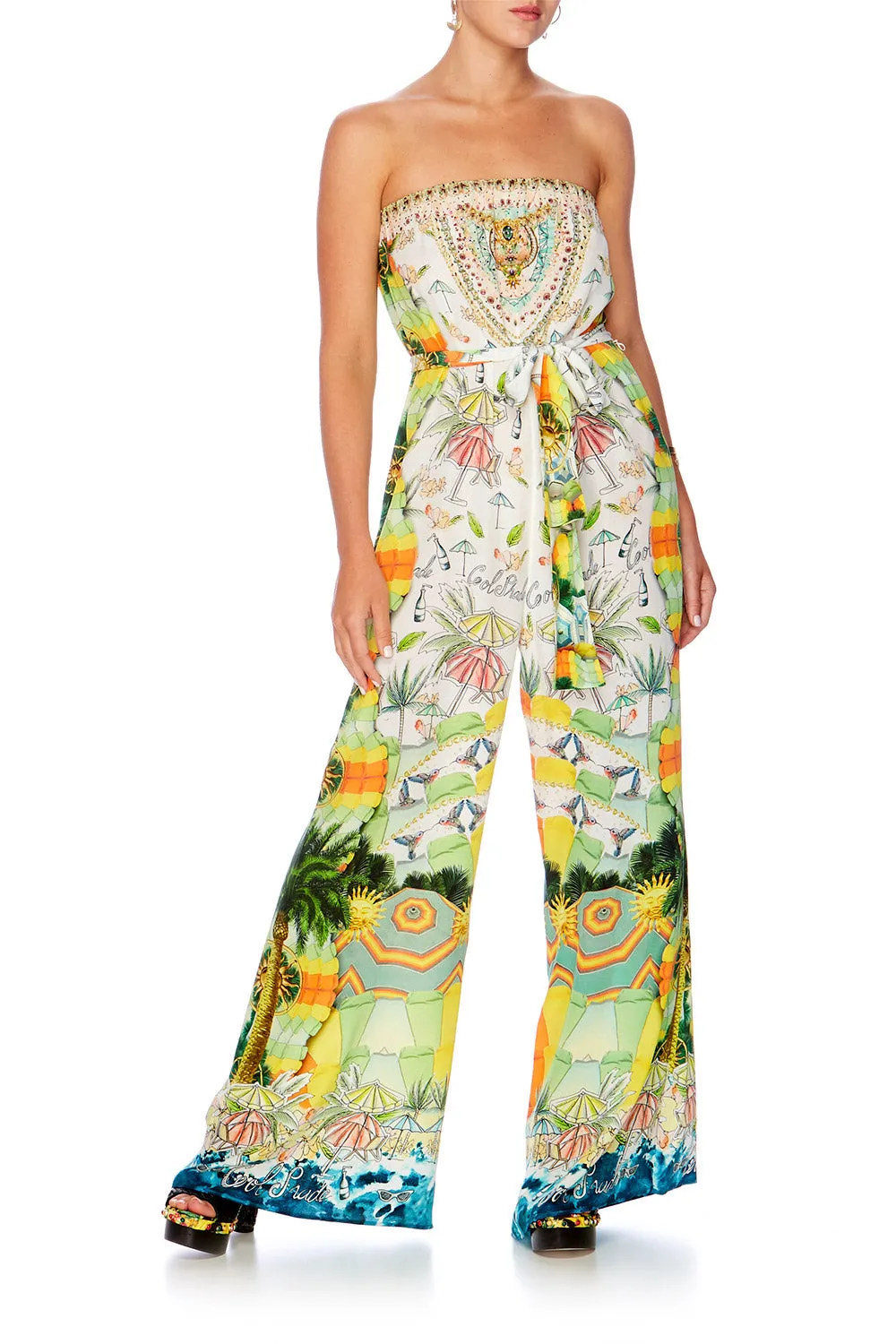TIE WAIST STRAPLESS JUMPSUIT SUNDOWNERS