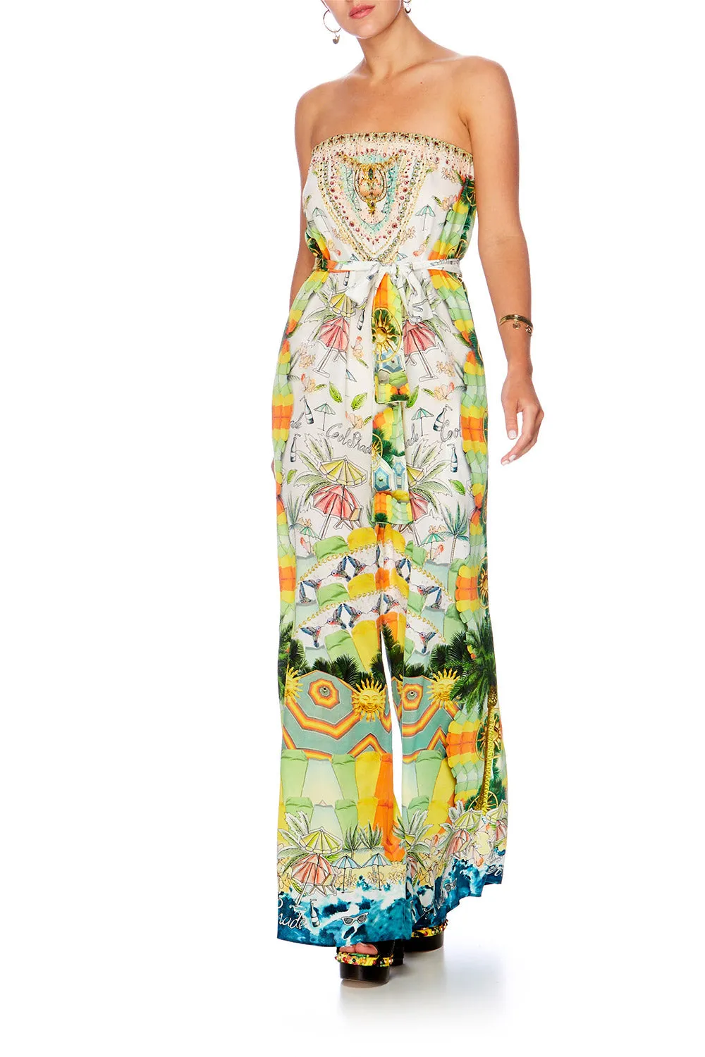 TIE WAIST STRAPLESS JUMPSUIT SUNDOWNERS