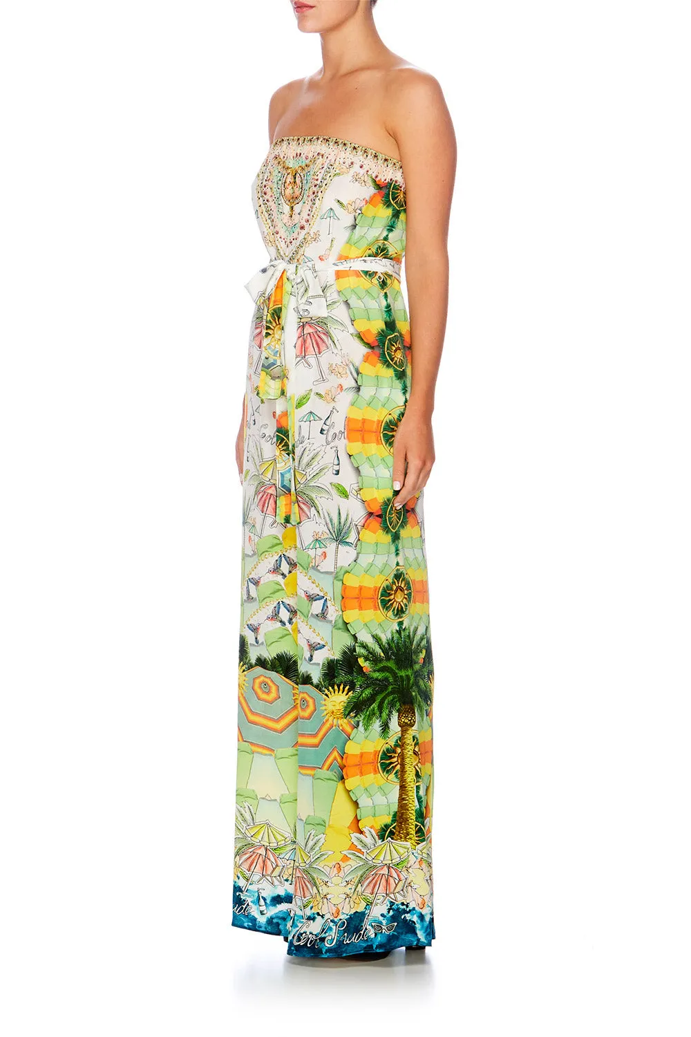 TIE WAIST STRAPLESS JUMPSUIT SUNDOWNERS