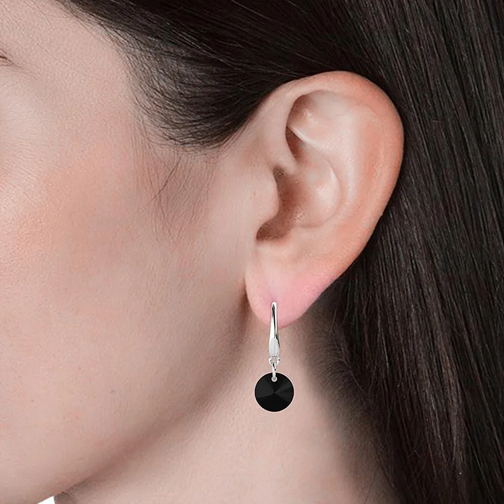 Timeless Crystal Drop Earrings Black Embellished With SWAROVSKI Crystals