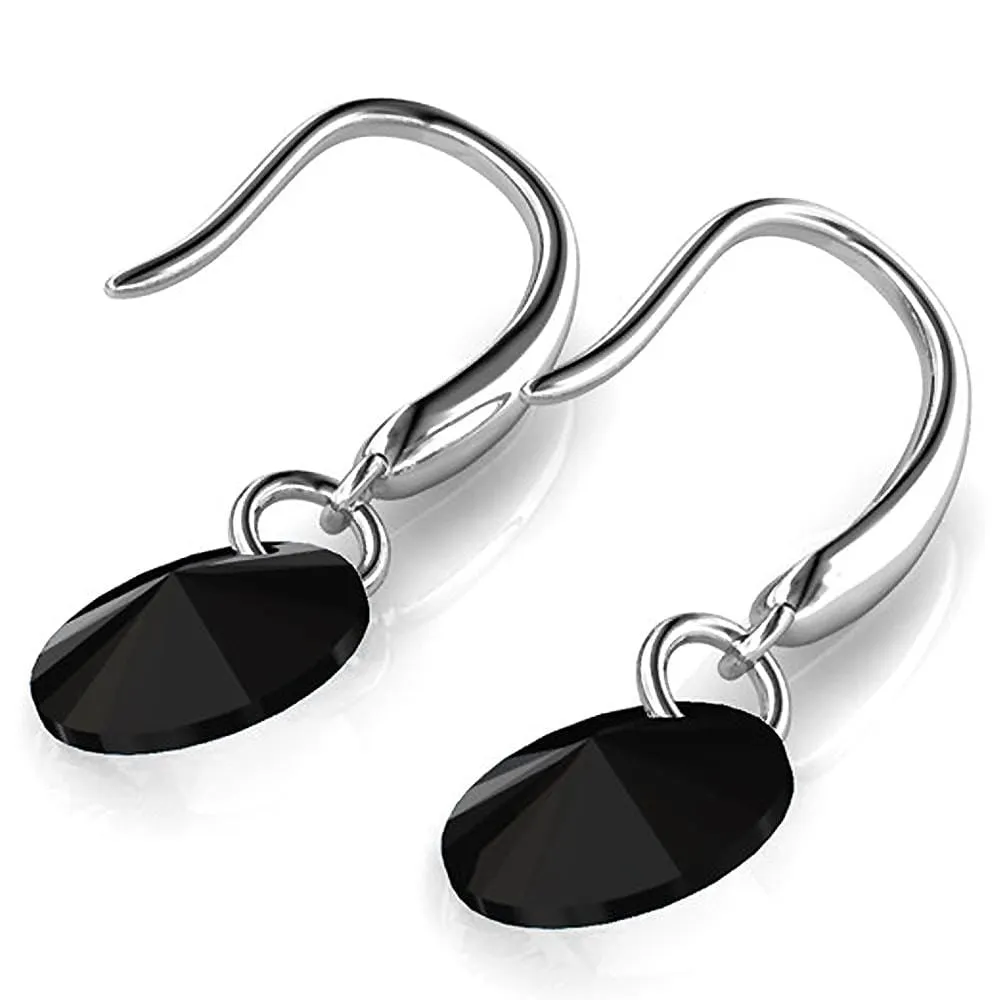 Timeless Crystal Drop Earrings Black Embellished With SWAROVSKI Crystals