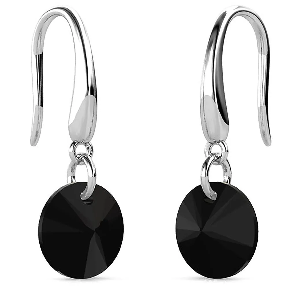 Timeless Crystal Drop Earrings Black Embellished With SWAROVSKI Crystals