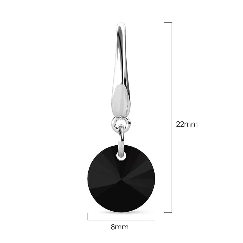 Timeless Crystal Drop Earrings Black Embellished With SWAROVSKI Crystals
