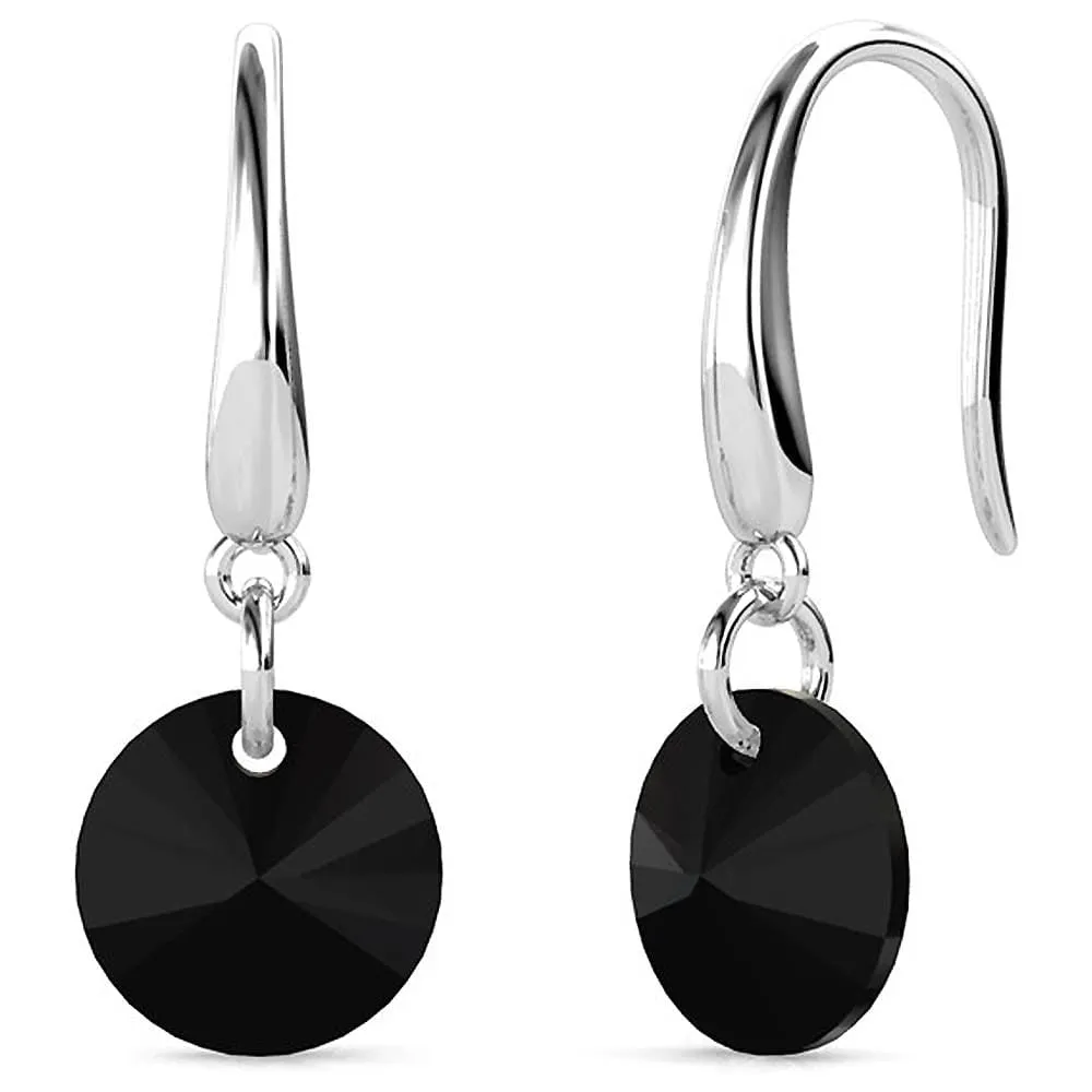 Timeless Crystal Drop Earrings Black Embellished With SWAROVSKI Crystals