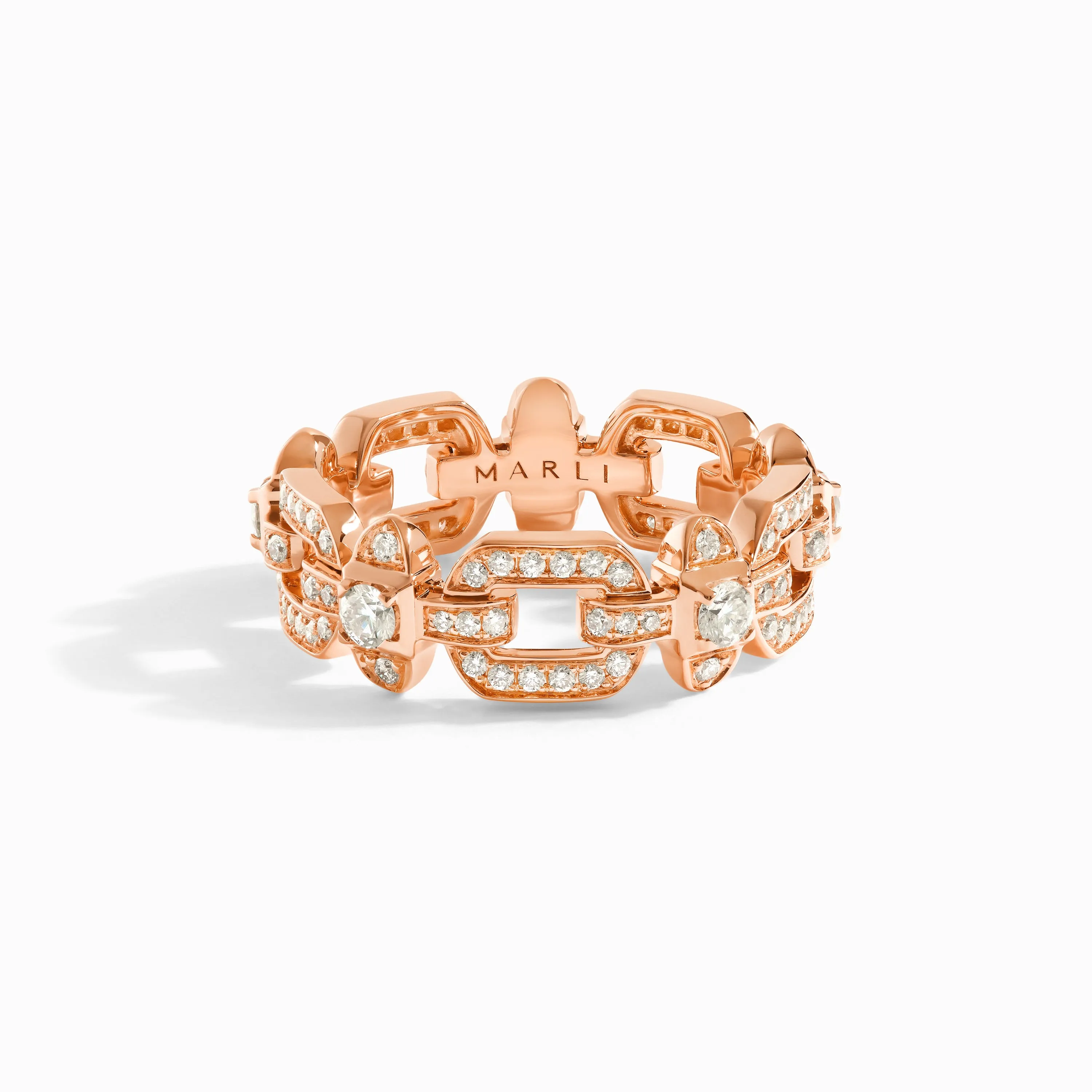 Tip-Top Link Full Diamond Ring
