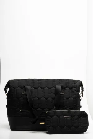 Travel Bag With Cosmetics Bag Set Black