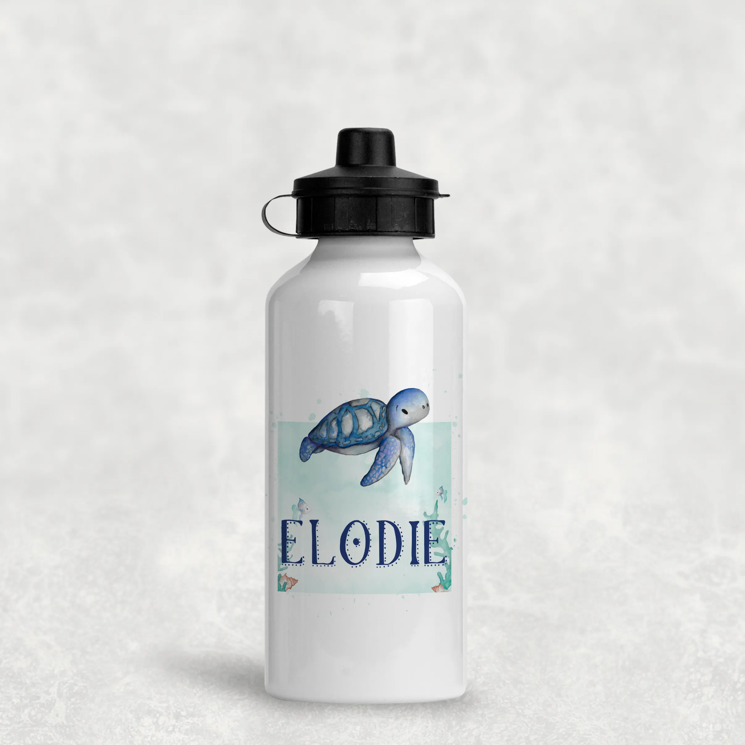 Turtle Personalised Aluminium Water Bottle 400/600ml