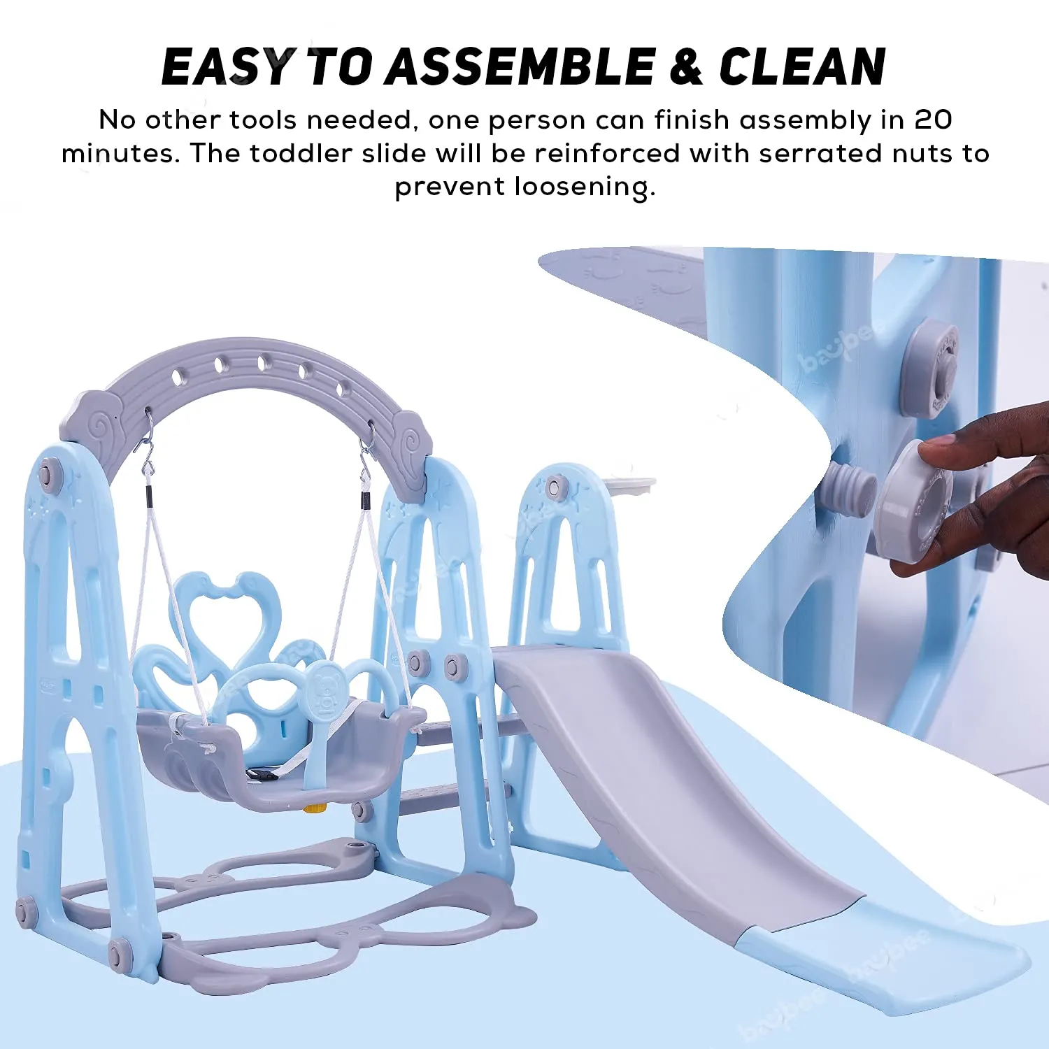 Twinkle 4 in 1 Swing and Slider Foldable Baby Garden Slide for Kids