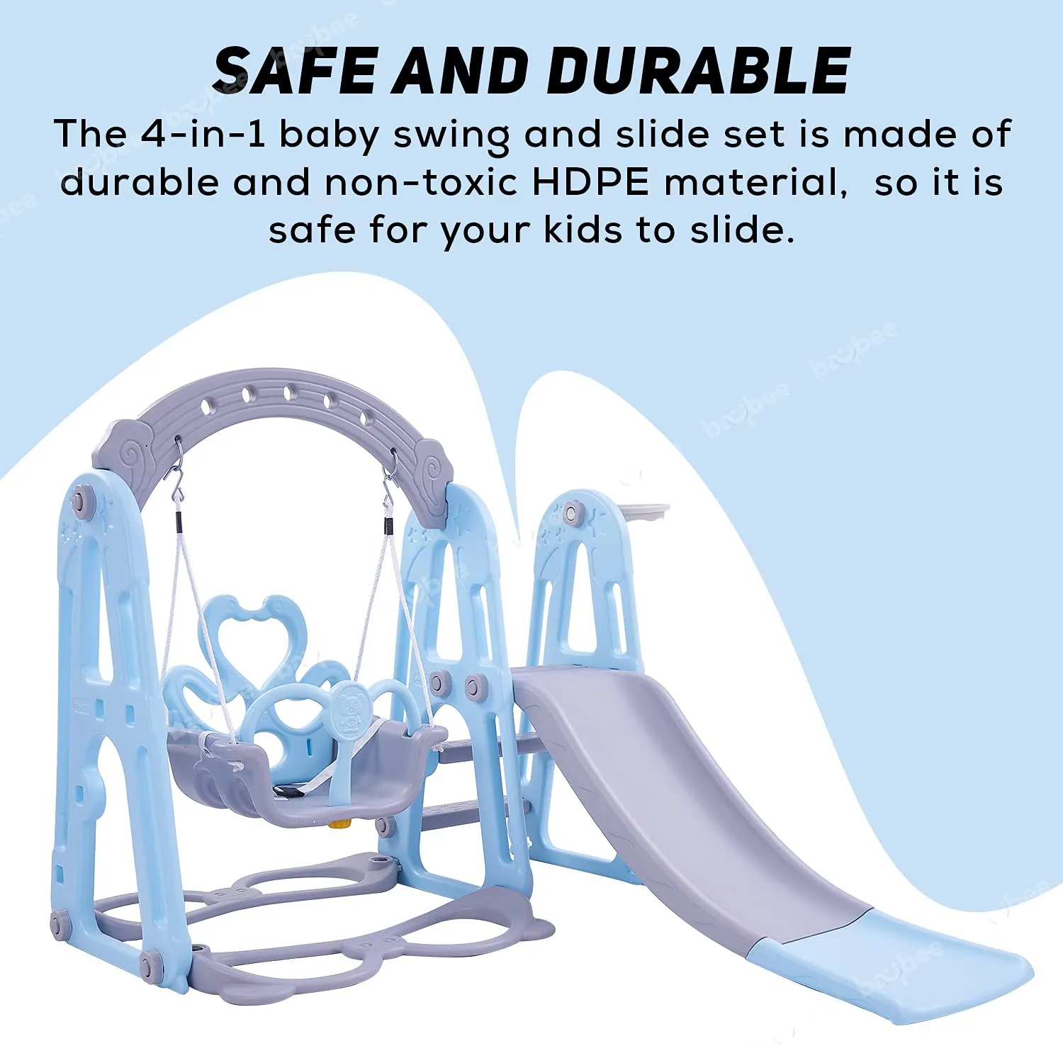 Twinkle 4 in 1 Swing and Slider Foldable Baby Garden Slide for Kids