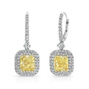 Uneek Double-Halo Earring 18K White Gold, 18K Yellow Gold LVE680