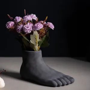 URBAN FOOT CONCRETE VASE MATT FINISH - CHARCOAL GREY