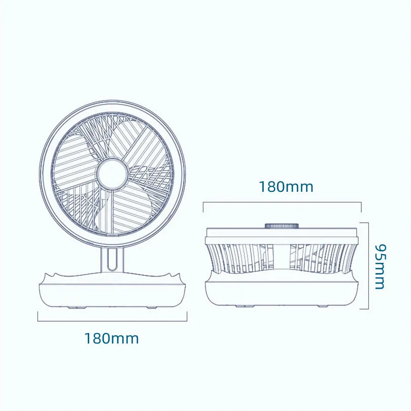 USB Charging Foldable Desk Fan Wall Mounted Hanging Ceiling Fan
