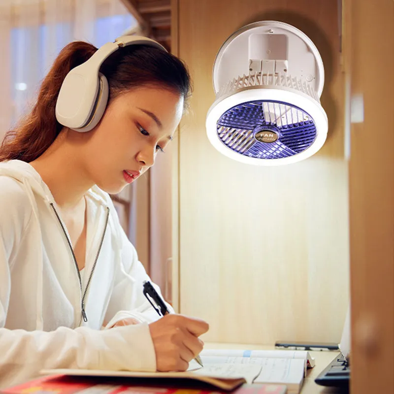 USB Charging Foldable Desk Fan Wall Mounted Hanging Ceiling Fan