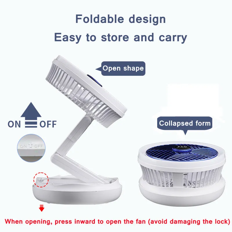 USB Charging Foldable Desk Fan Wall Mounted Hanging Ceiling Fan